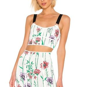 BCBGMAXAZRIA Floral Bustier Crop Top